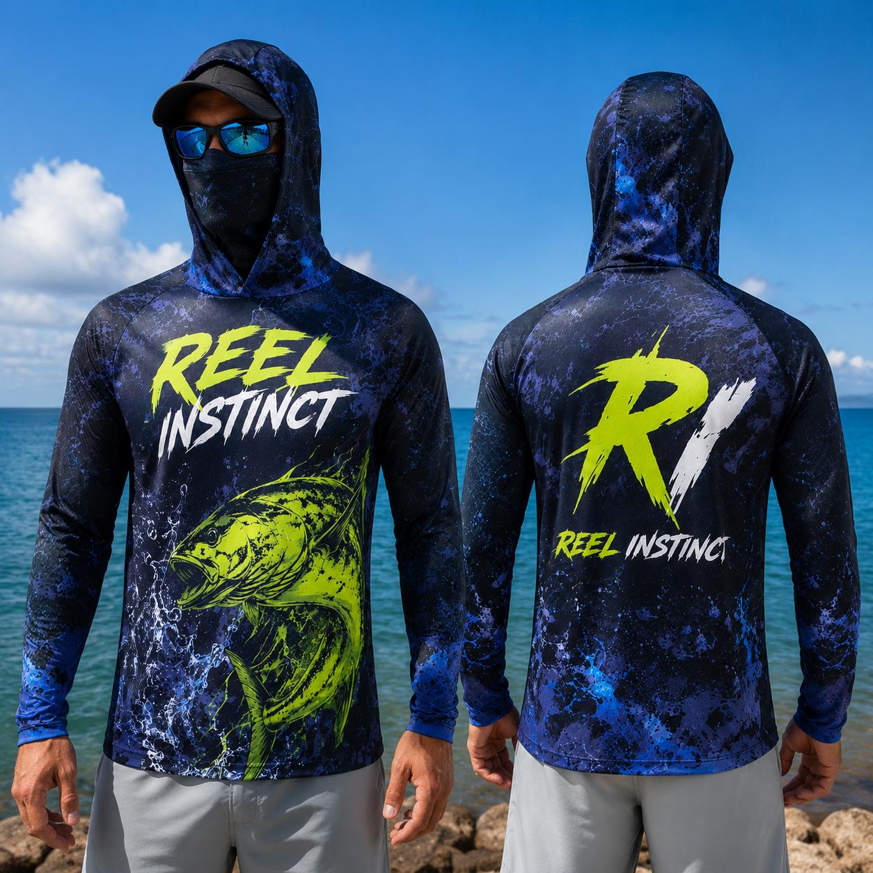 Fishing Hoodie Shirt Men Long  - Fishing Mask Sun Protection 评论和价格