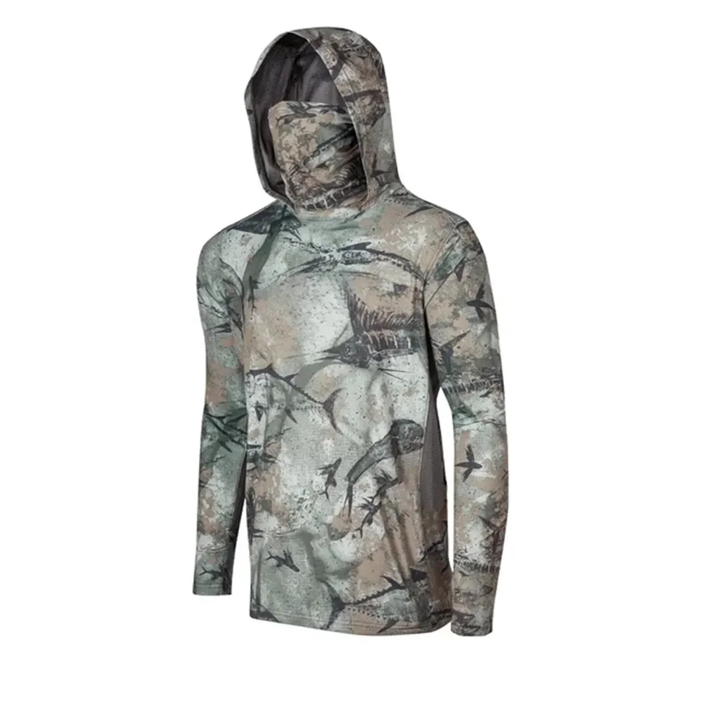 Camouflage Fishing Shirt Upf 5 - Fishing Mask Sun Protection 评论和价格
