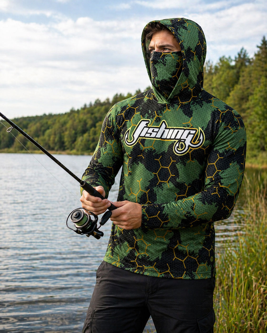 Fishing Hood Riding Tops Wear  - Fishing Hoodie 评论和价格