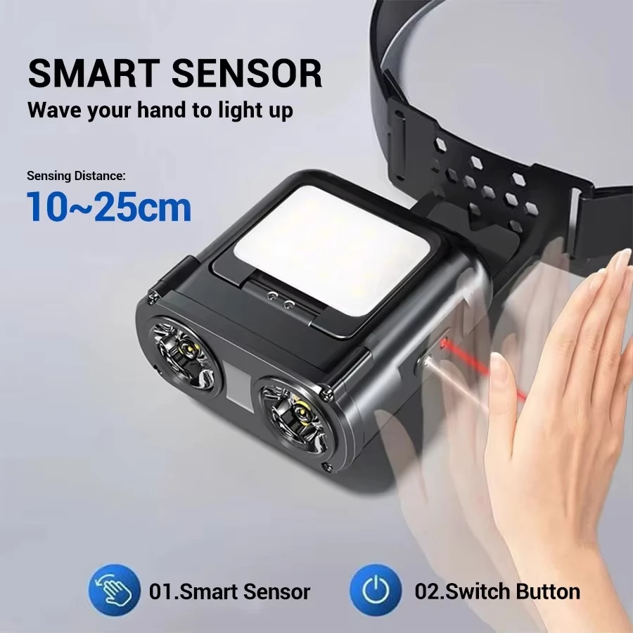 Sensor COB LED Headlamp Cap Cl - Fishing Hat 评论和价格