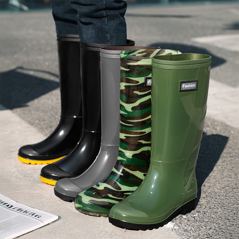 Men Fashion Long Tube Rain Boo - Fishing Boots 评论和价格